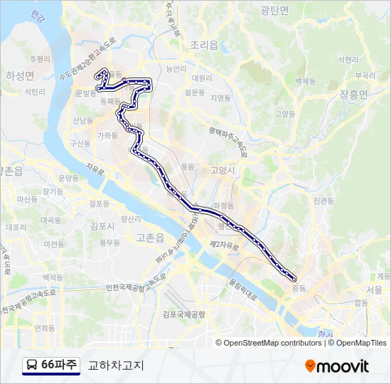 66파주 버스 노선 지도