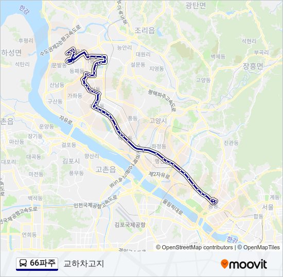 66파주 버스 노선 지도