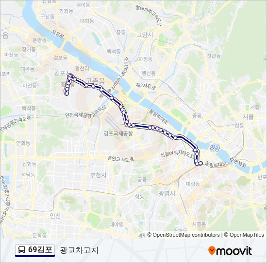 69김포 버스 노선 지도