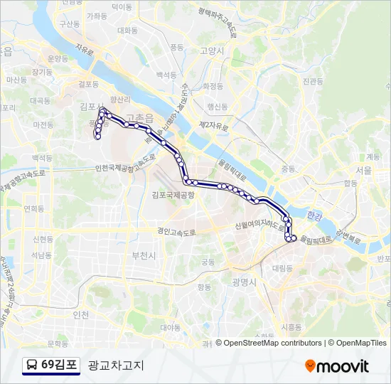 69김포 버스 노선 지도