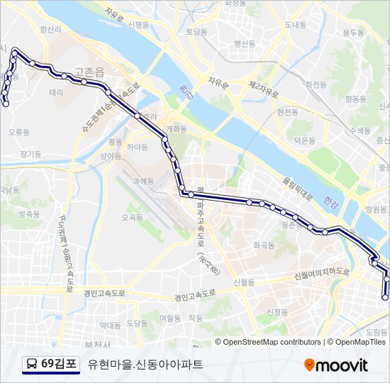 69김포 버스 노선 지도