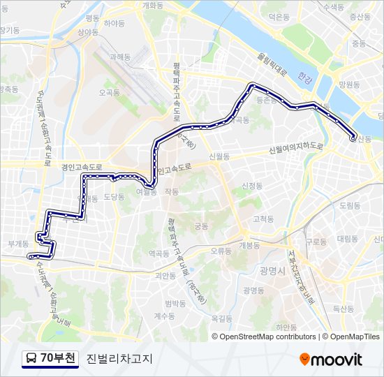 70부천 버스 노선 지도