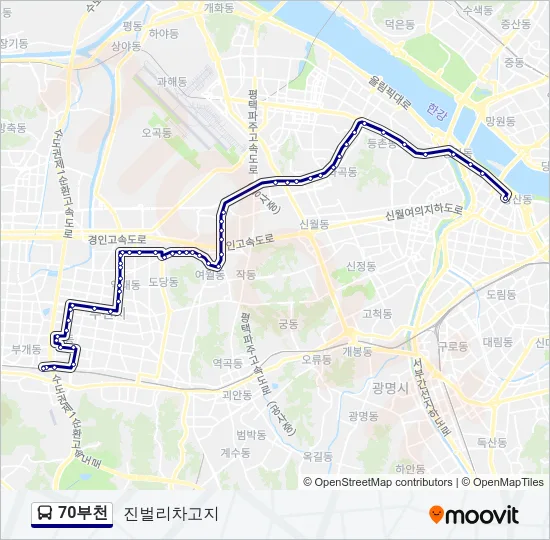 70부천 버스 노선 지도