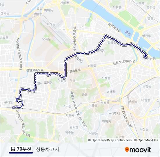 70부천 버스 노선 지도