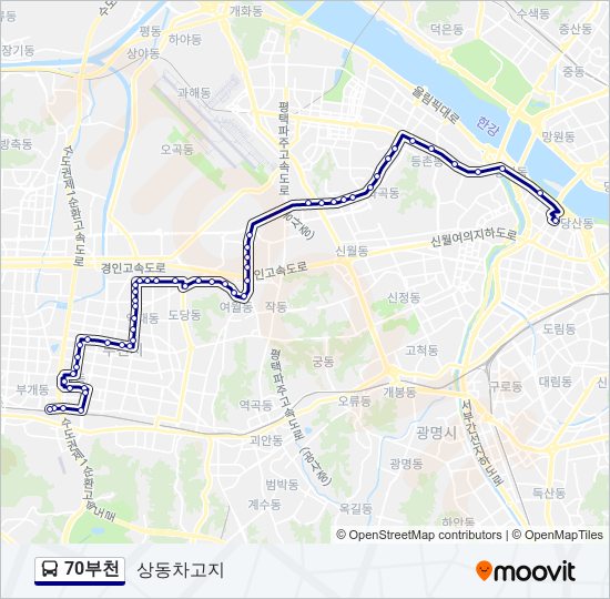 70부천 bus Line Map