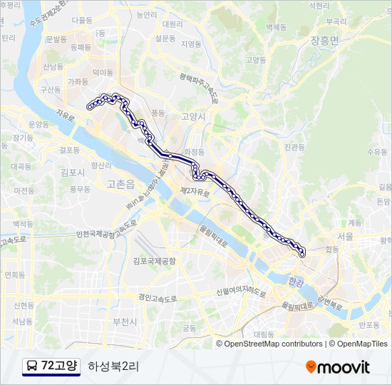 72고양 bus Line Map