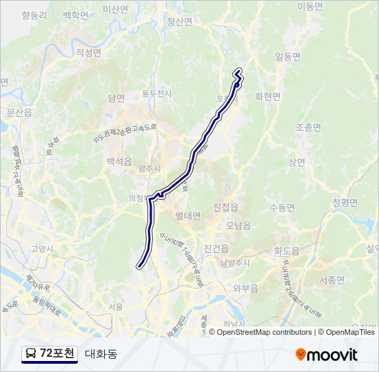72포천 버스 노선 지도