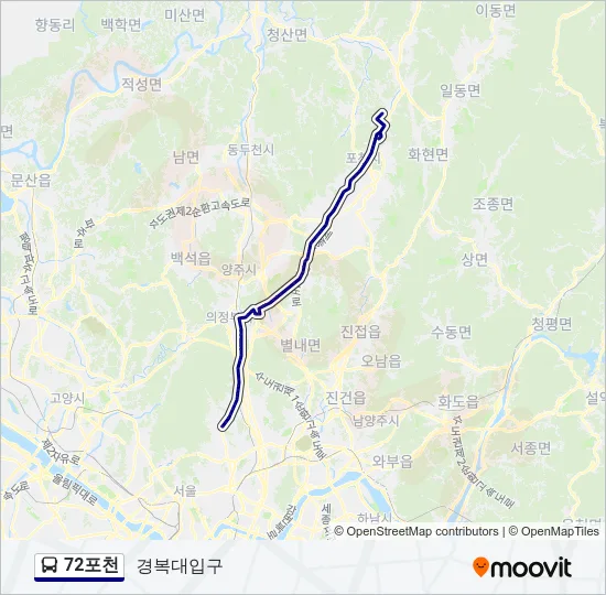 72포천 버스 노선 지도