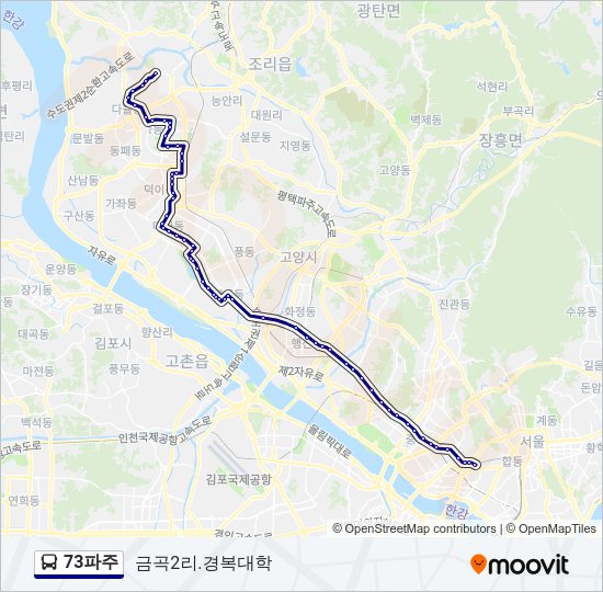 73파주 버스 노선 지도