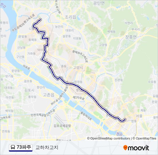 73파주 버스 노선 지도