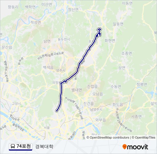 74포천 bus Line Map