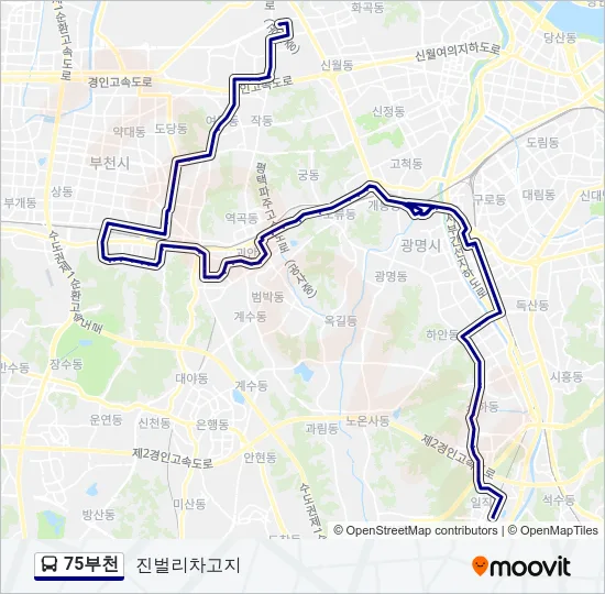 75부천 버스 노선 지도