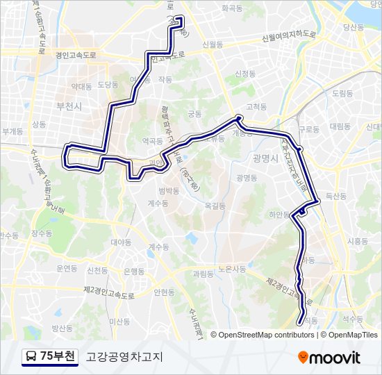 75부천 버스 노선 지도