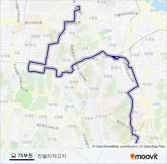 75부천 bus Line Map