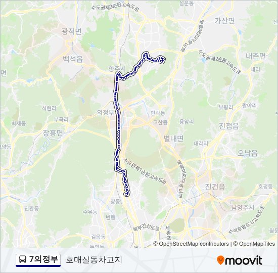 7의정부 버스 노선 지도