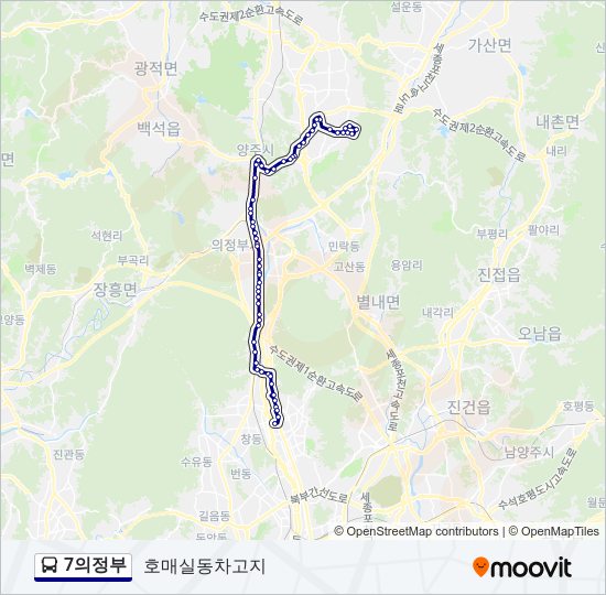 7의정부 bus Line Map