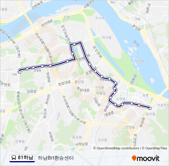 81하남 버스 노선 지도