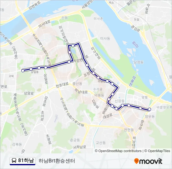 81하남 Bus Line Map
