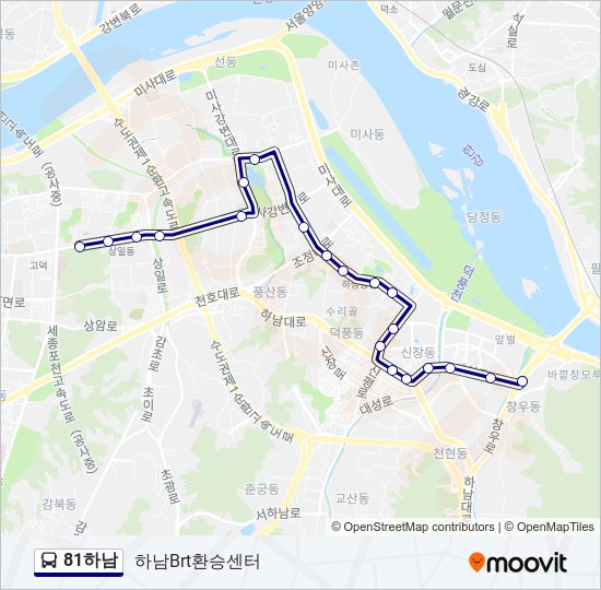 81하남 bus Line Map
