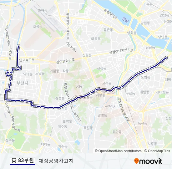 83부천 버스 노선 지도