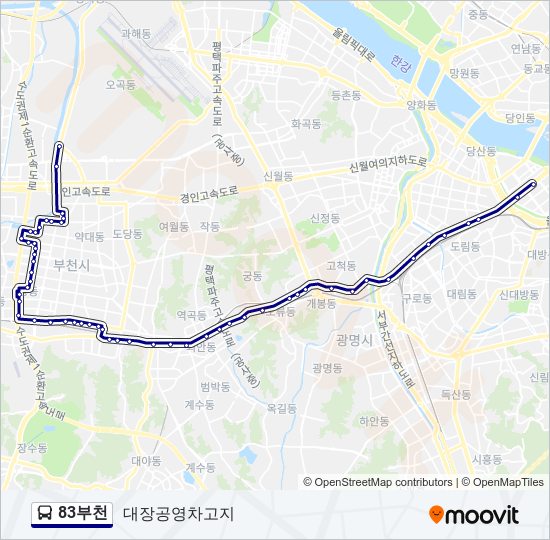 83부천 bus Line Map