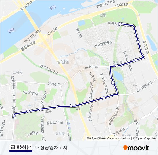 83하남 bus Line Map