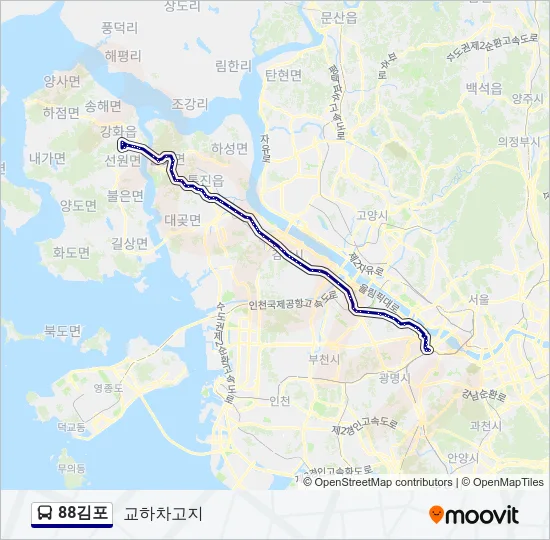 88김포 버스 노선 지도