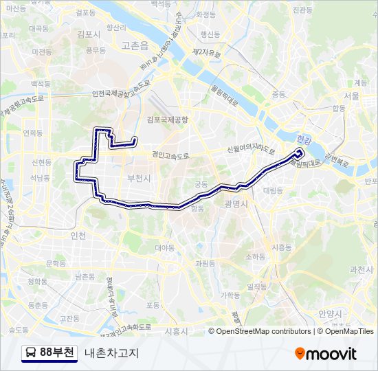 88부천 버스 노선 지도