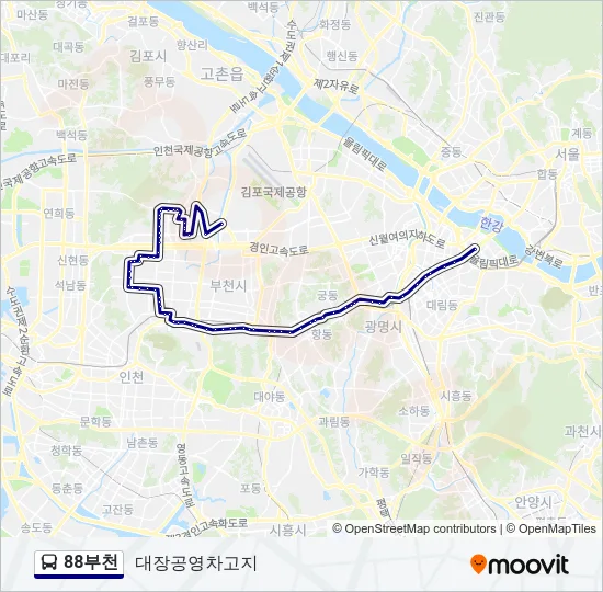 88부천 Bus Line Map