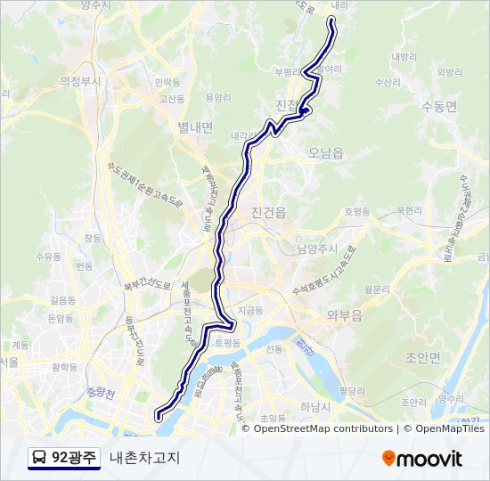 92광주 bus Line Map