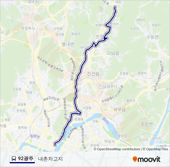 92광주 버스 노선 지도
