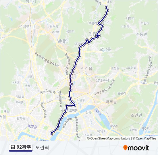 92광주 bus Line Map