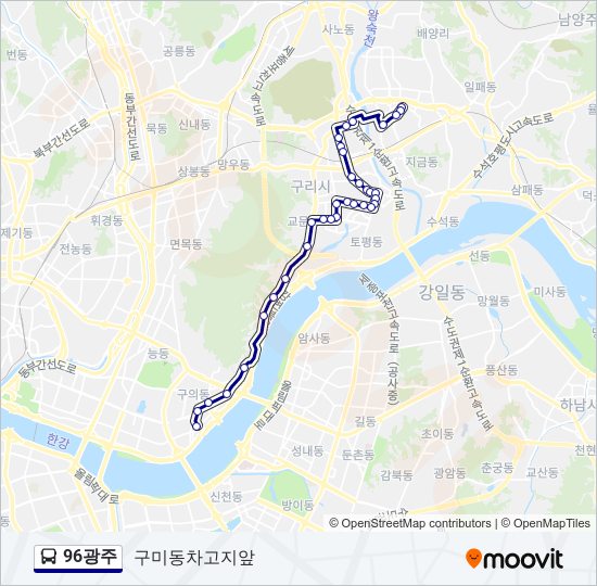 96광주 bus Line Map