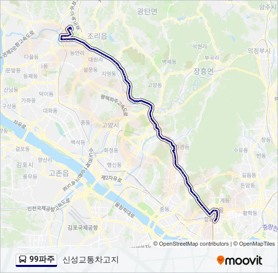 99파주 버스 노선 지도