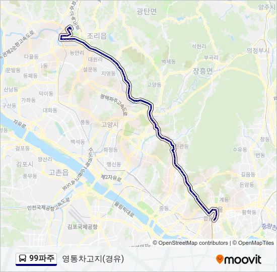 99파주 버스 노선 지도