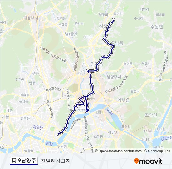 9남양주 버스 노선 지도