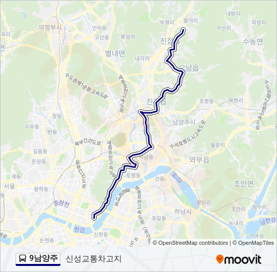 9남양주 bus Line Map