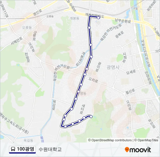 100광명 버스 노선 지도