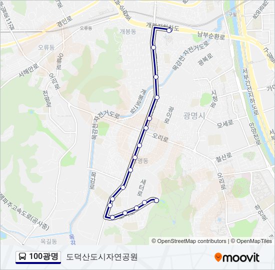 100광명 bus Line Map