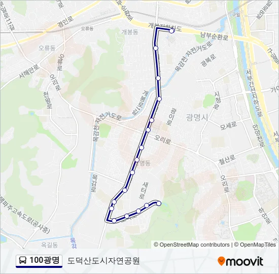 100광명 Bus Line Map