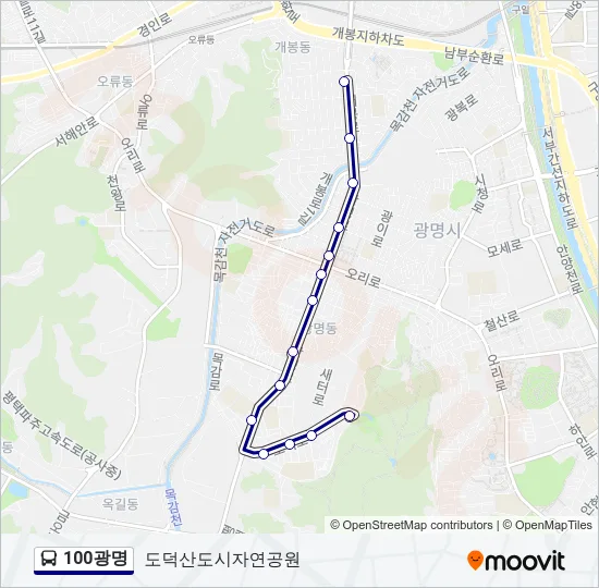 100광명 버스 노선 지도