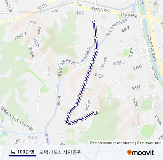 100광명 bus Line Map