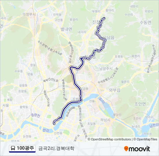 100광주 버스 노선 지도