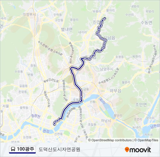 100광주 버스 노선 지도