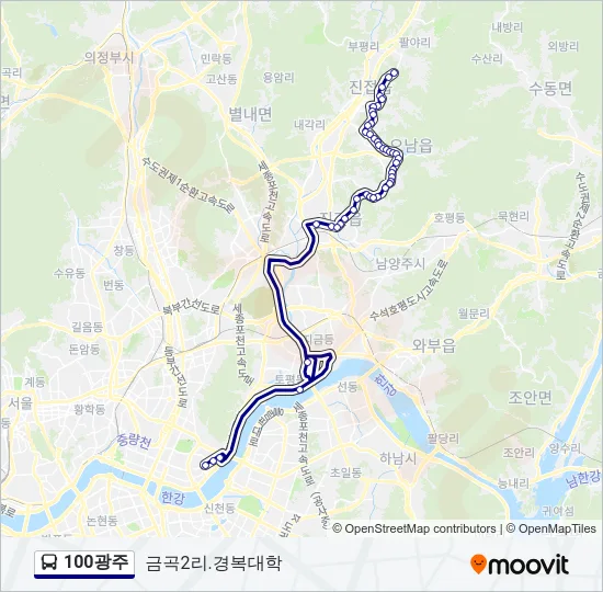 100광주 Bus Line Map