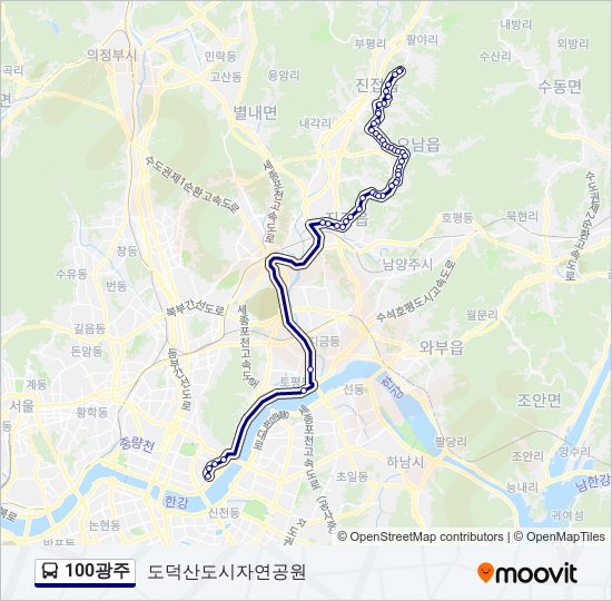 100광주 bus Line Map