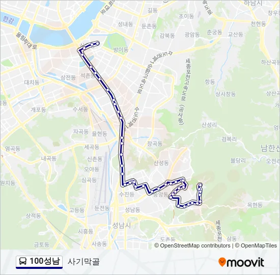 100성남 Bus Line Map