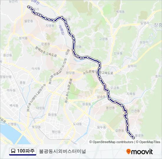 100파주 Bus Line Map