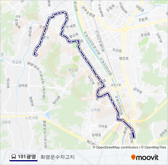 101광명 버스 노선 지도