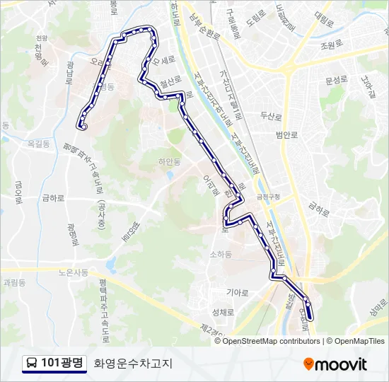 101광명 Bus Line Map